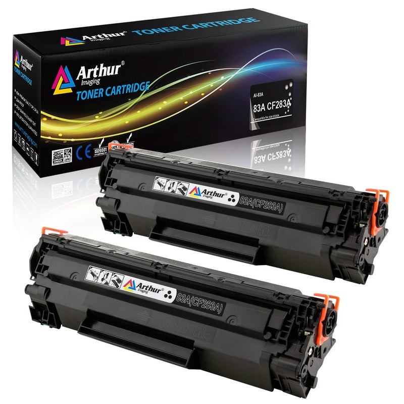 Arthur Imaging Compatible Toner Cartridge Replacement For HP CF283A (HP 83A) (Black, 2-Pack) - Image 1